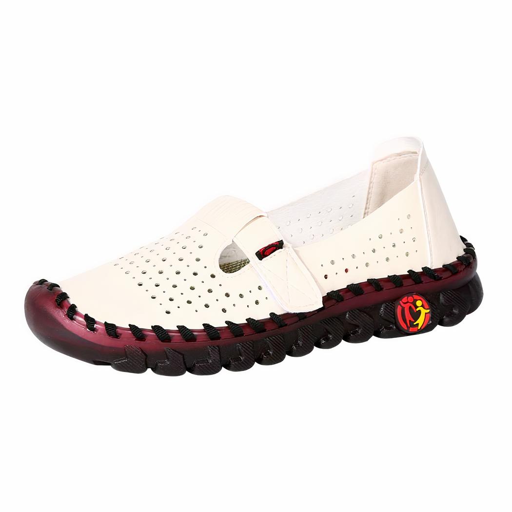 Mocassins orthopédiques ajourés en cuir synthétique pour femme