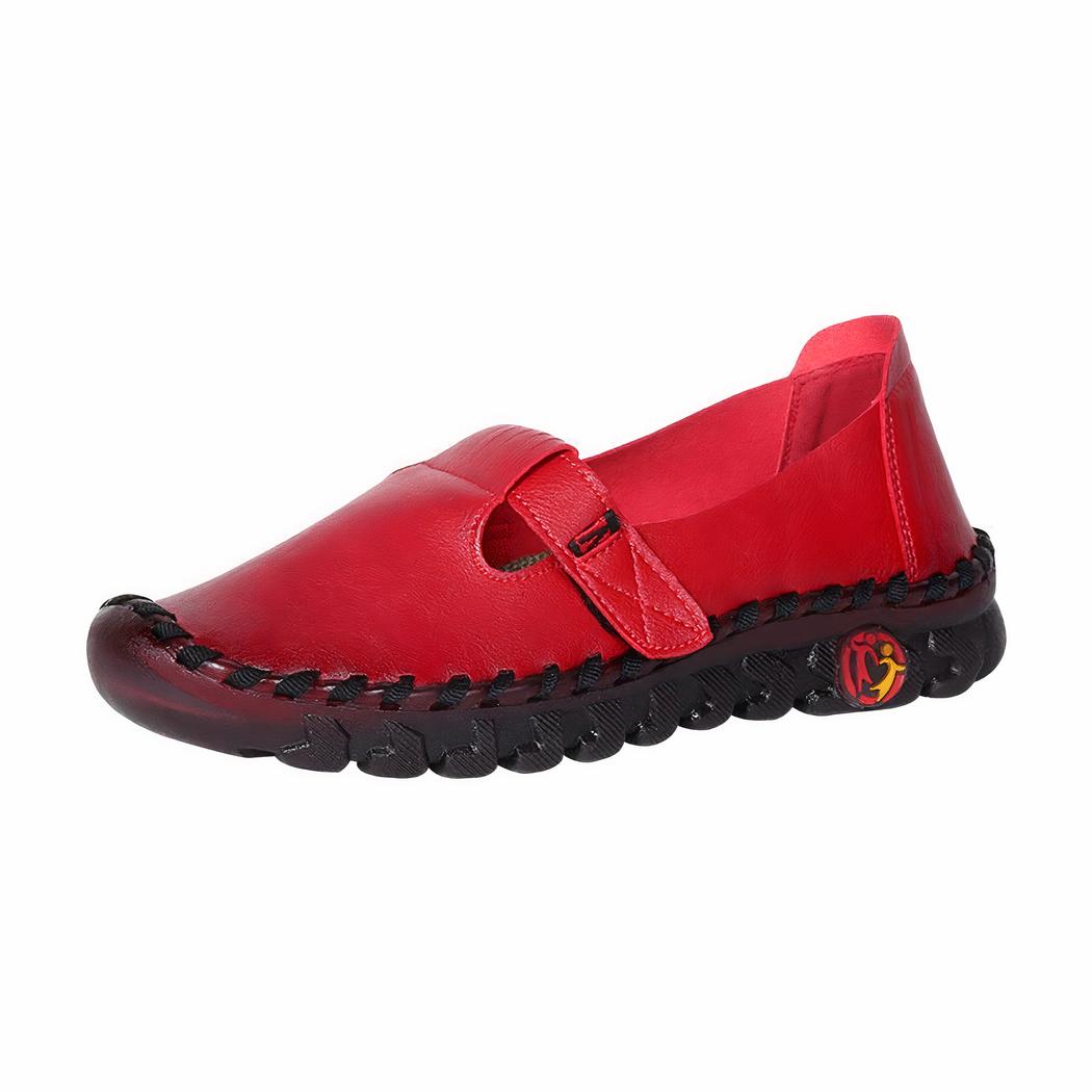 Mocassins orthopédiques en cuir synthétique style ballerines pour femme
