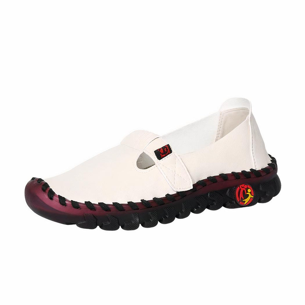 Mocassins orthopédiques en cuir synthétique style ballerines pour femme