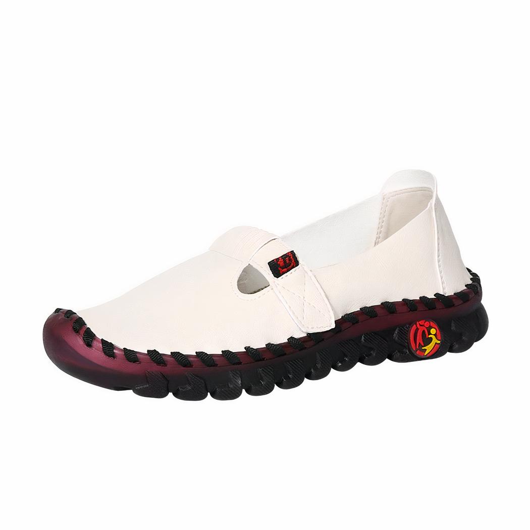 Mocassins orthopédiques en cuir synthétique style ballerines pour femme