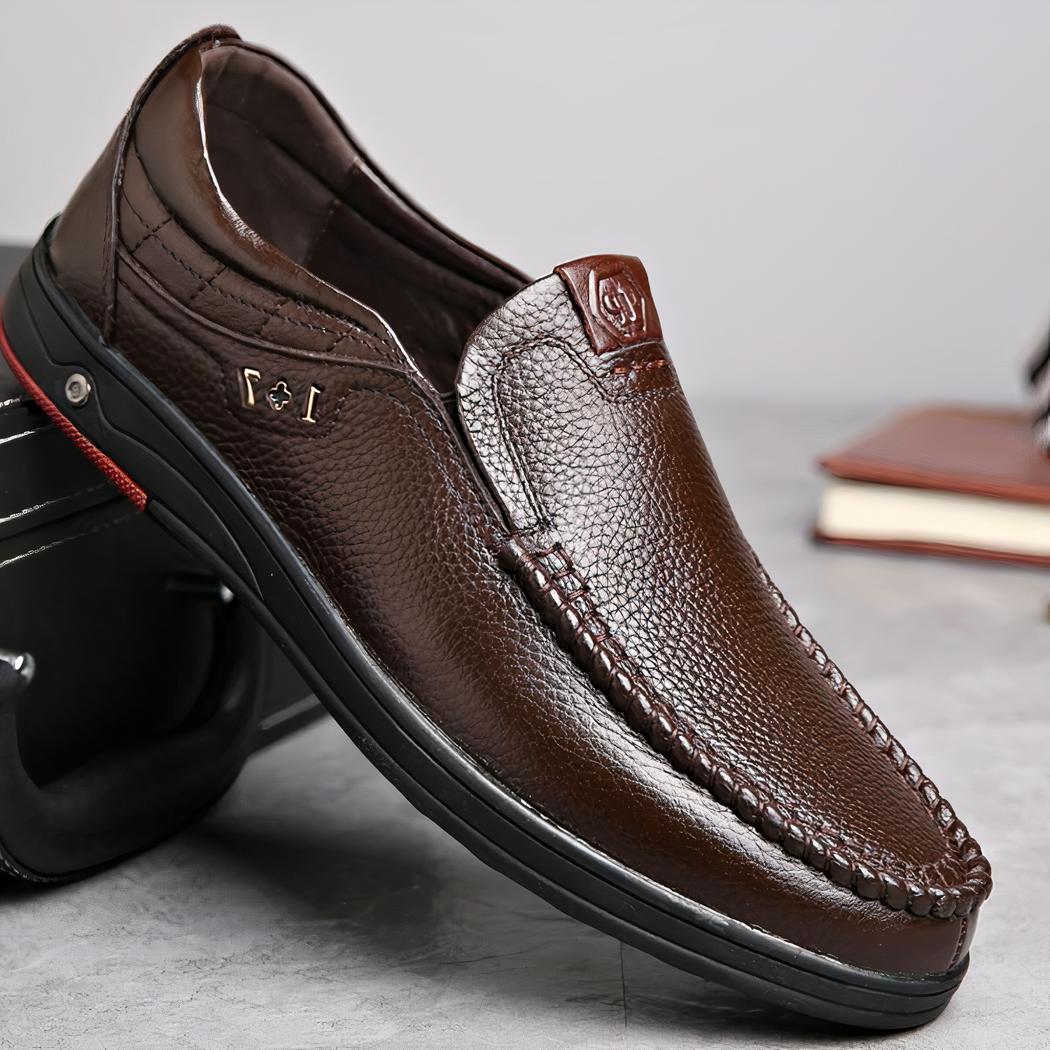 Mocassins orthopédiques en cuir véritable pour homme