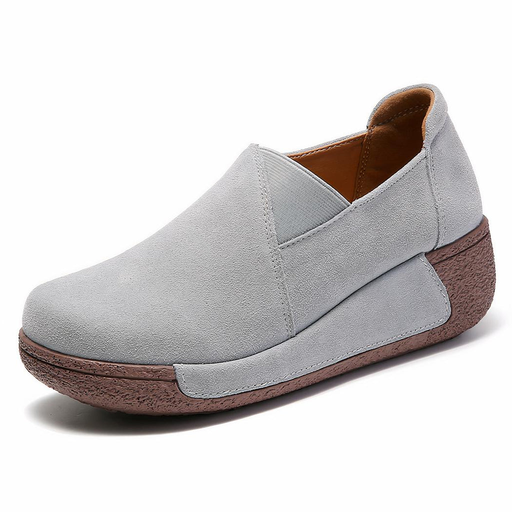 Mocassins orthopédiques en daim compensés