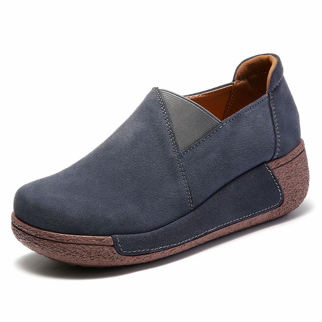 Mocassins orthopédiques en daim compensés