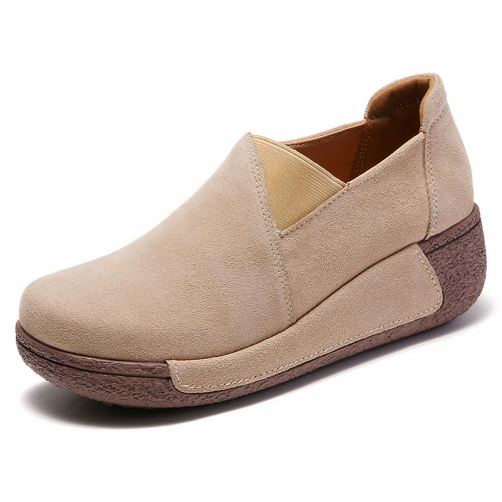 Mocassins orthopédiques en daim compensés