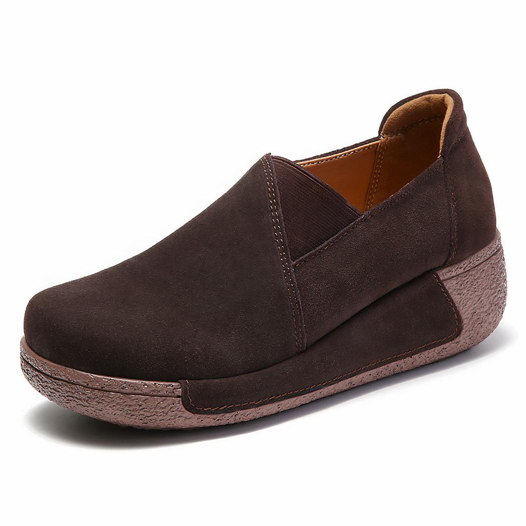 Mocassins orthopédiques en daim compensés
