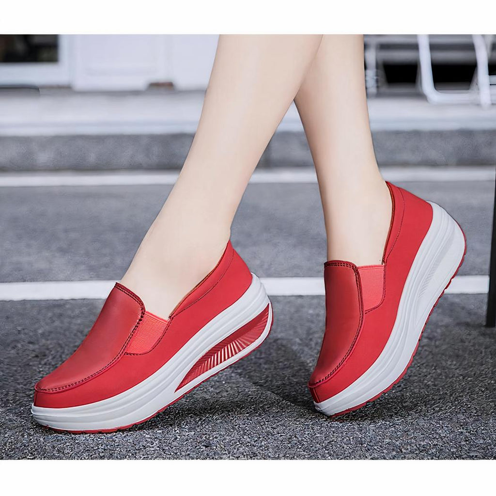 Mocassins orthopédiques en cuir à plateforme