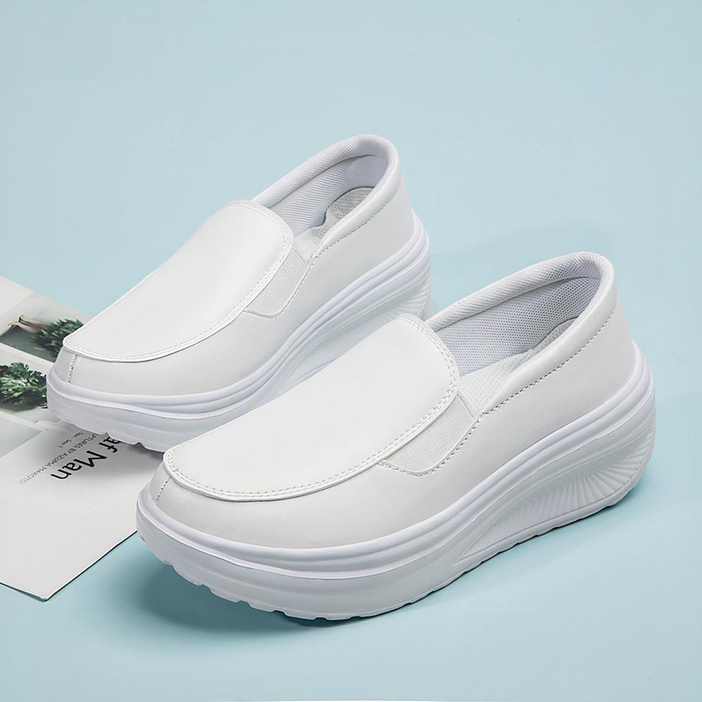 Mocassins orthopédiques en cuir à plateforme