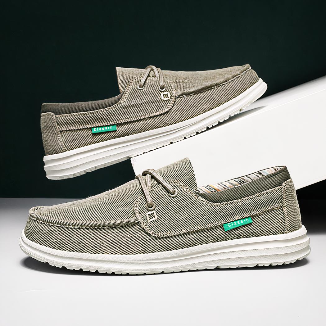 Mocassins orthopédiques en toile à semelles souples pour homme