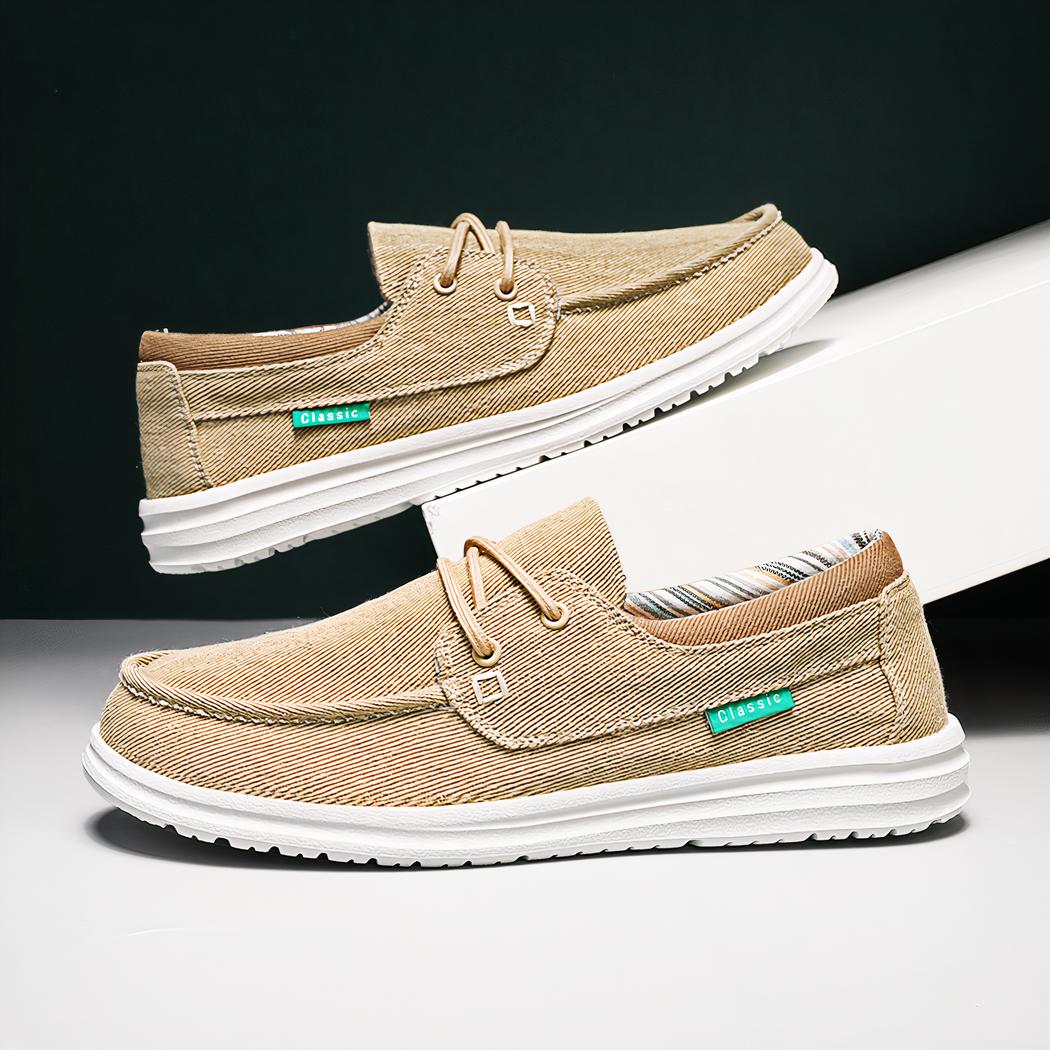 Mocassins orthopédiques en toile à semelles souples pour homme