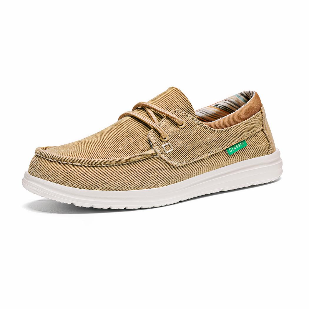Mocassins orthopédiques en toile à semelles souples pour homme