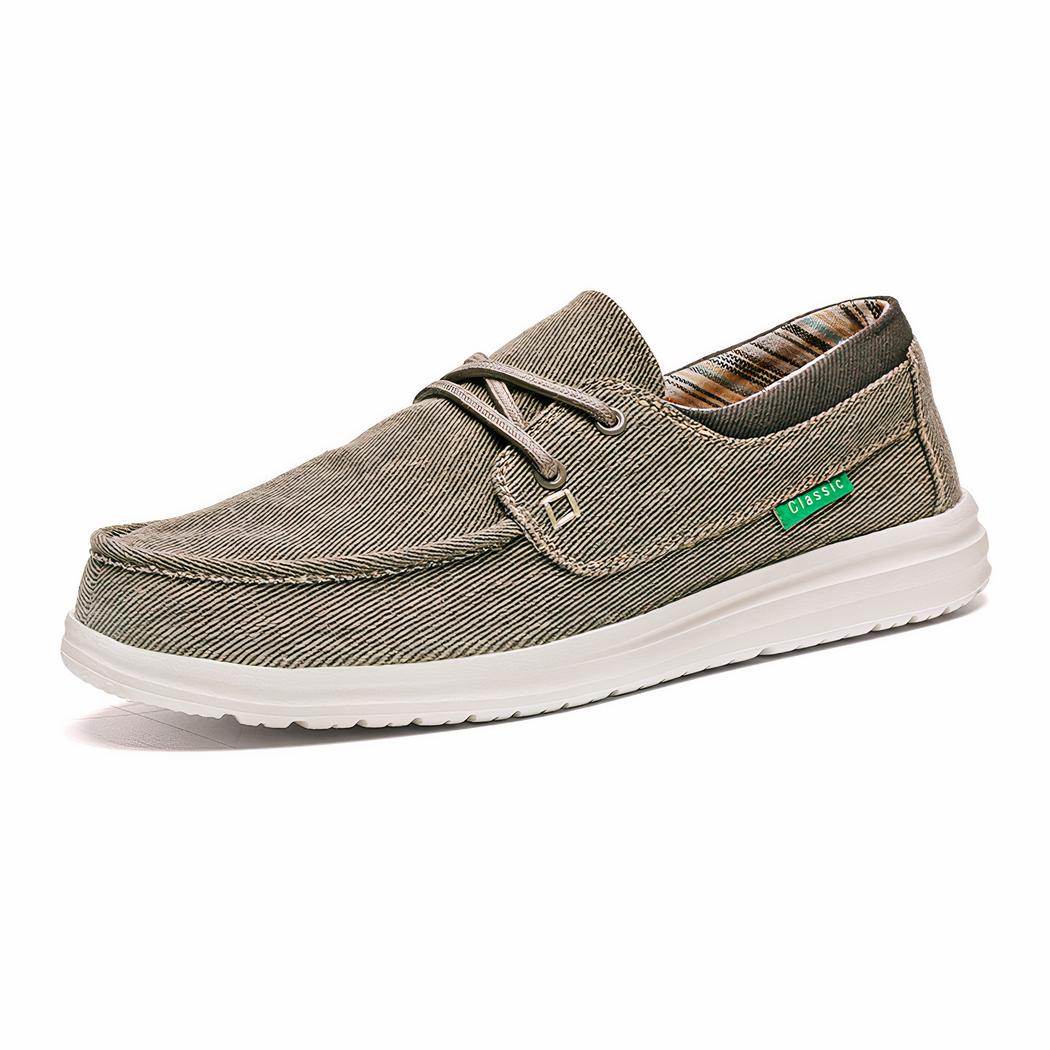 Mocassins orthopédiques en toile à semelles souples pour homme