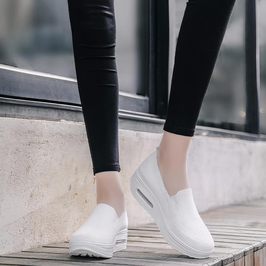 Mocassins souples respirants en tissu pour femme