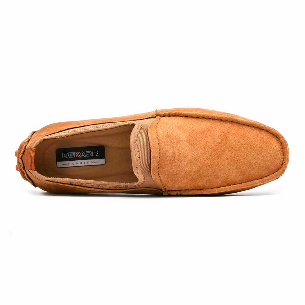 Mocassins souples antidérapantes en daim pour homme