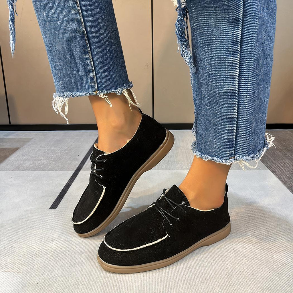 Mocassins plats à lacets pour femme