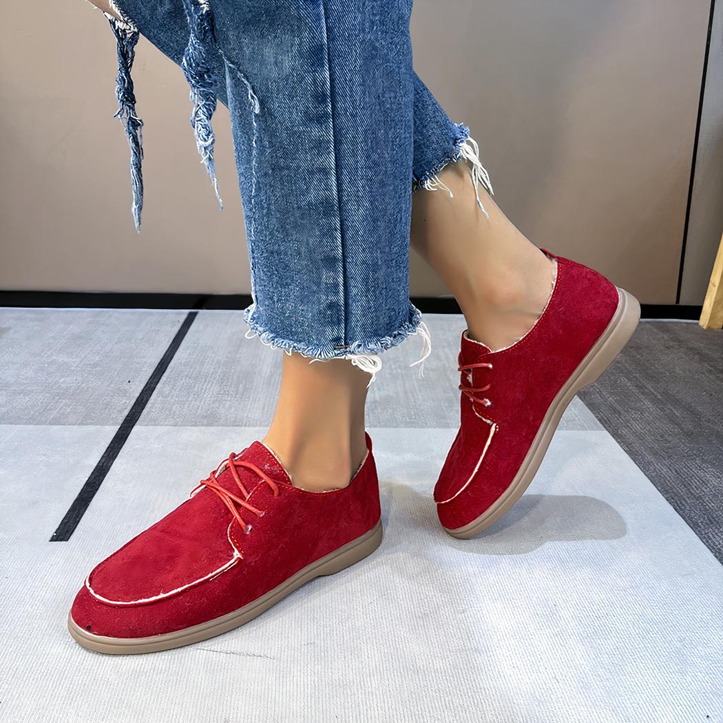 Mocassins plats à lacets pour femme