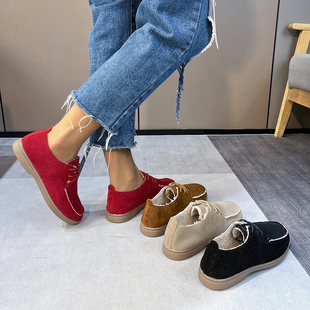 Mocassins plats à lacets pour femme