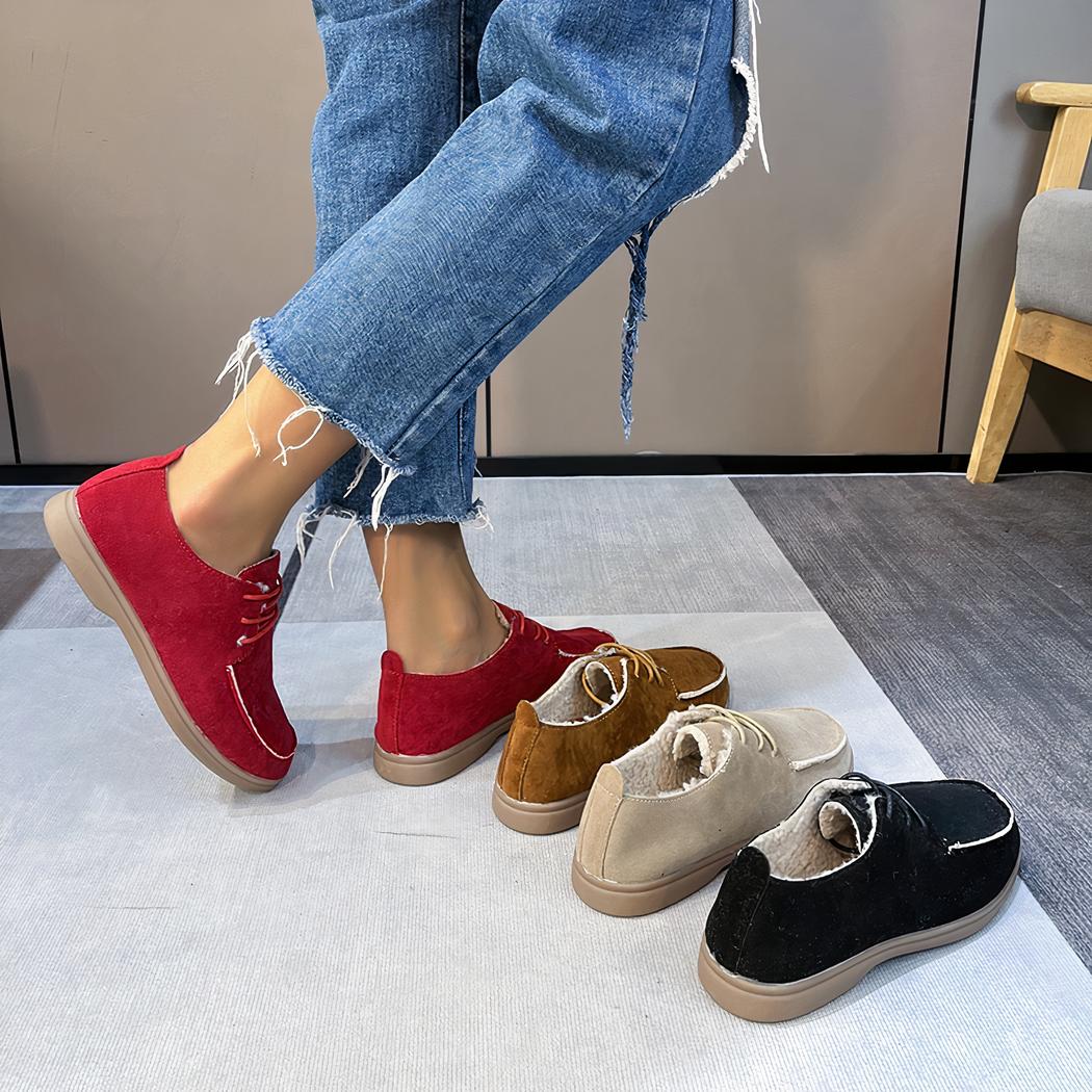 Mocassins plats à lacets pour femme