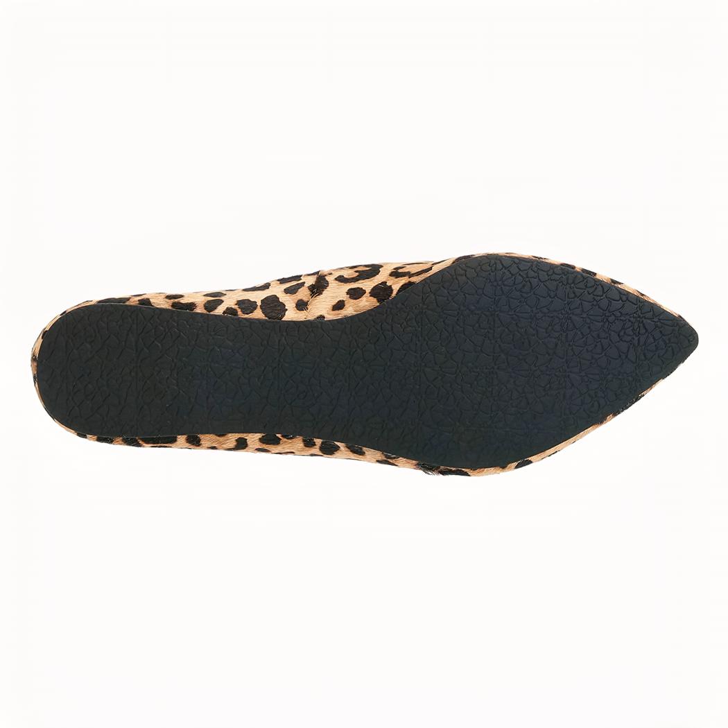 Mocassins pointus pour femmes velours imprimé léopard