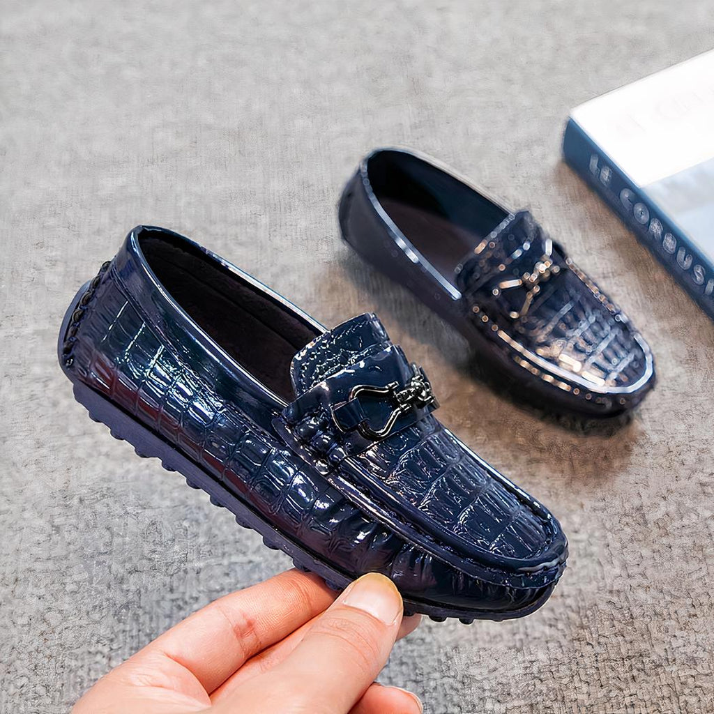Mocassins polyvalents en cuir vernis pour garçons