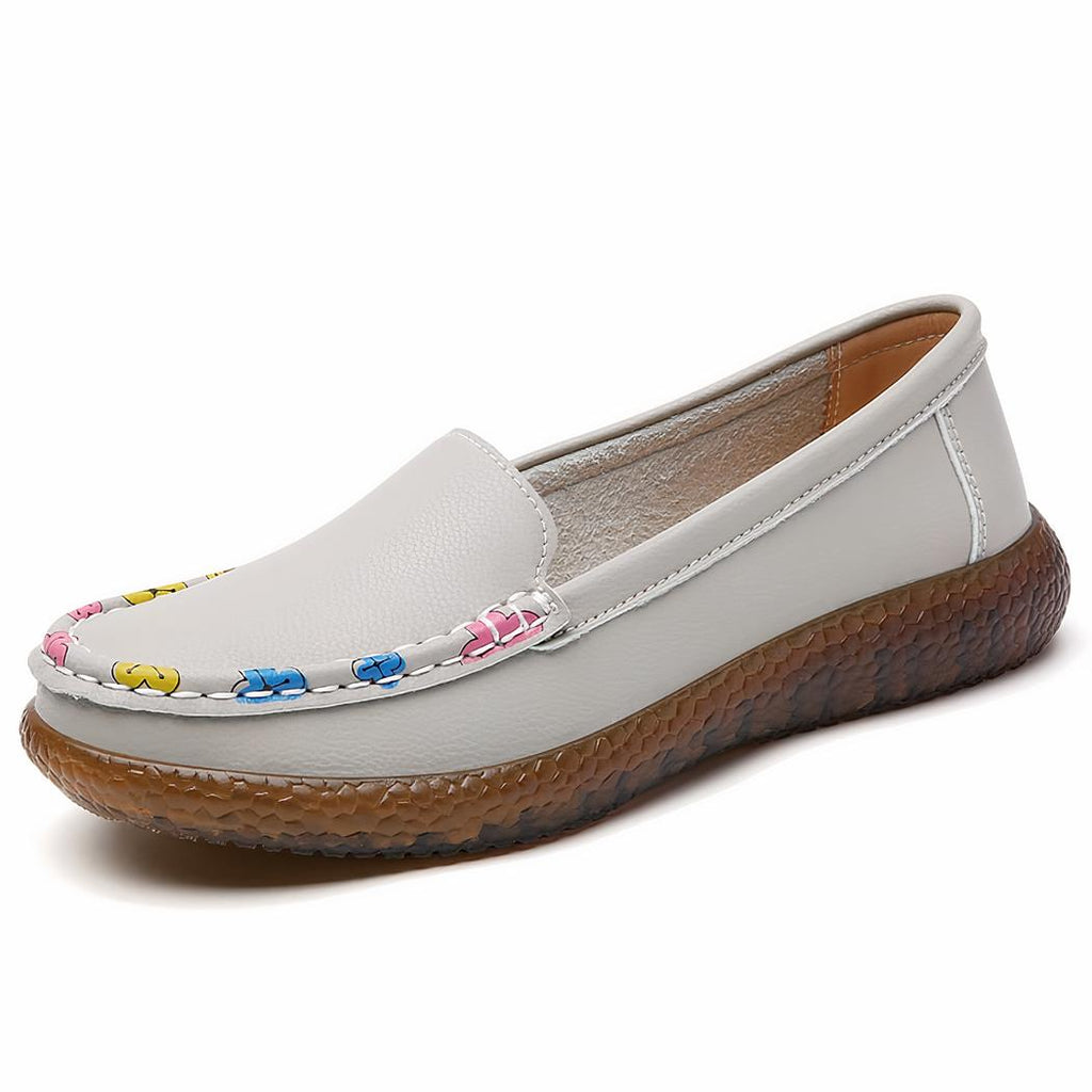 Mocassins pour femmes aux discrets motifs floraux