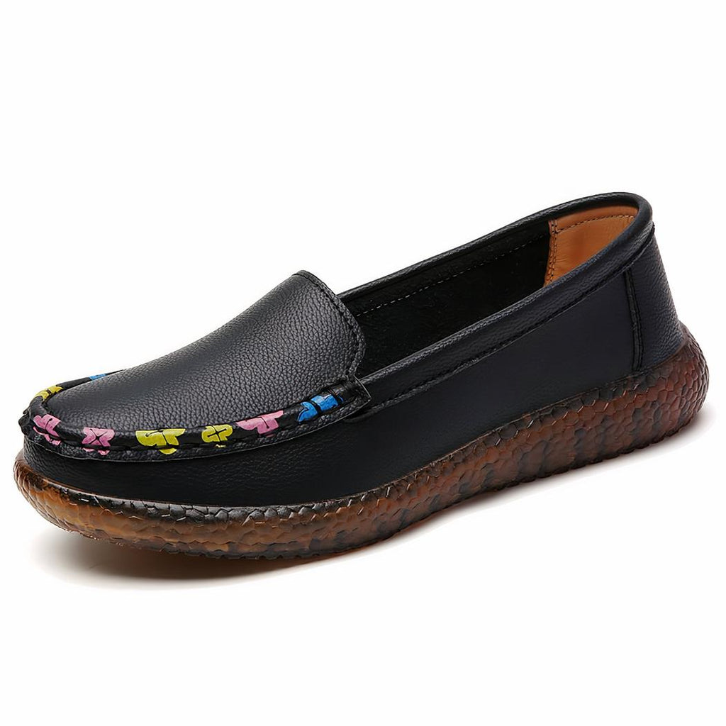 Mocassins pour femmes aux discrets motifs floraux