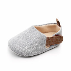 Mocassins premiers pas en coton pour bébé, Gris