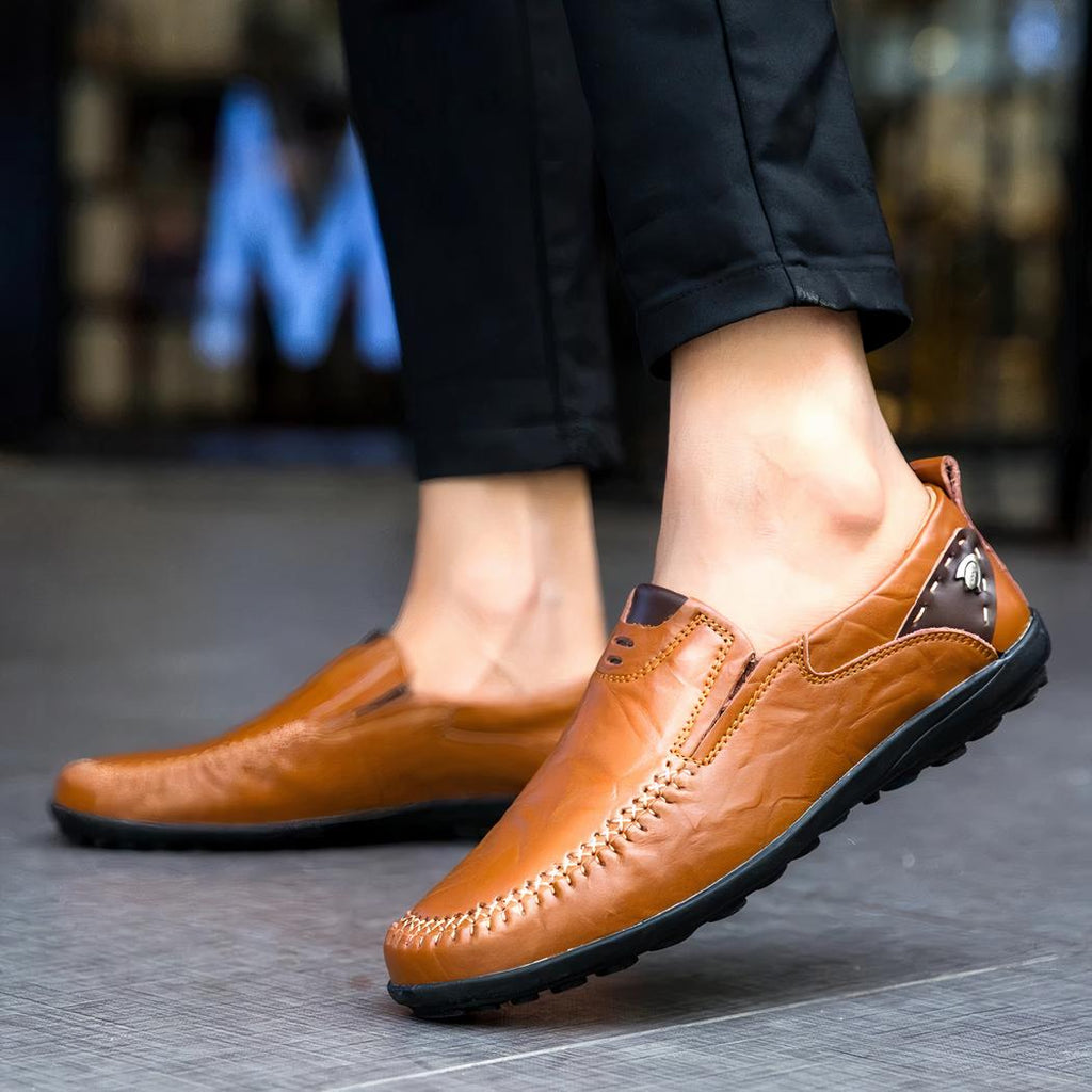 Mocassins raffinés en cuir synthétique pour homme