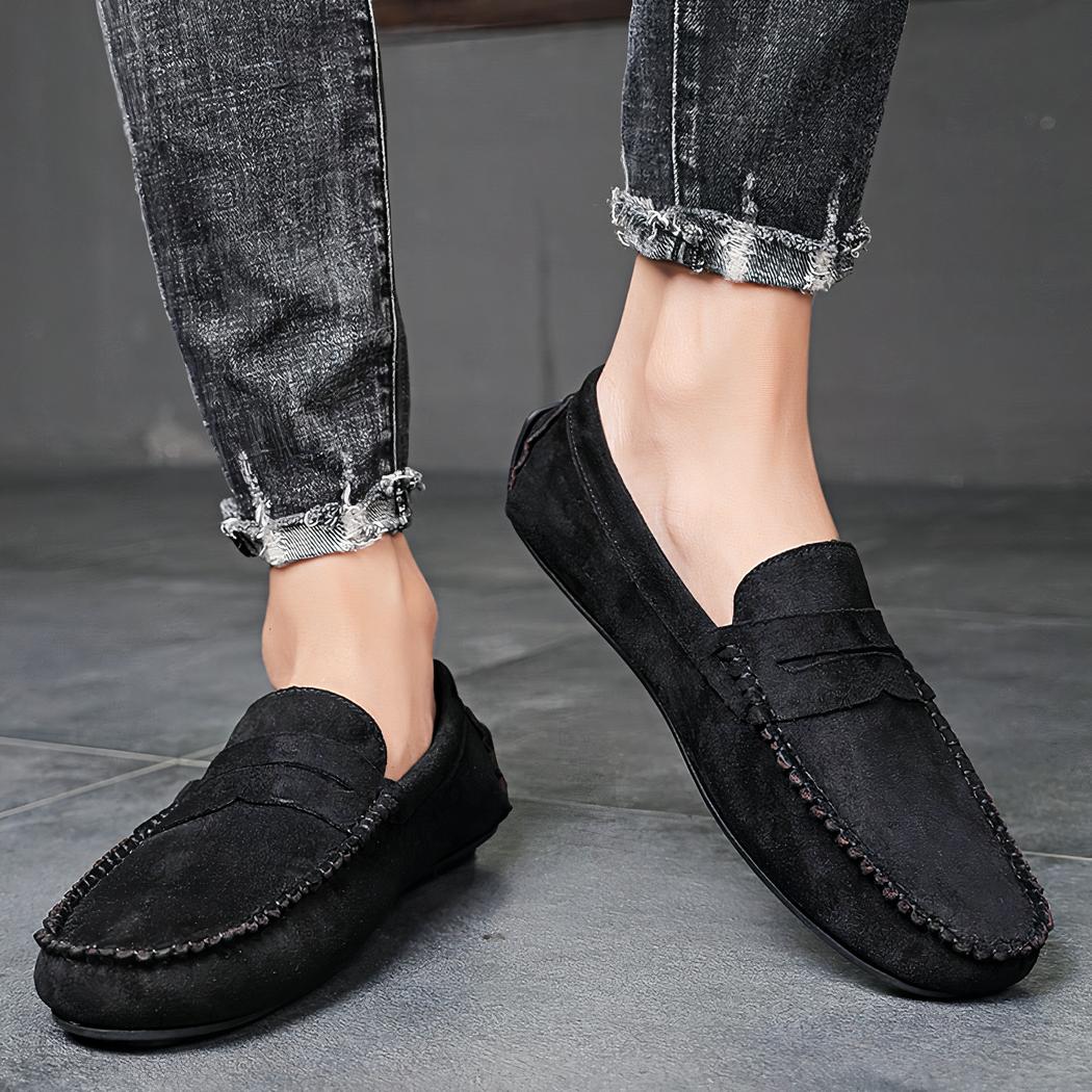 Mocassins respirants effet daim pour hommes
