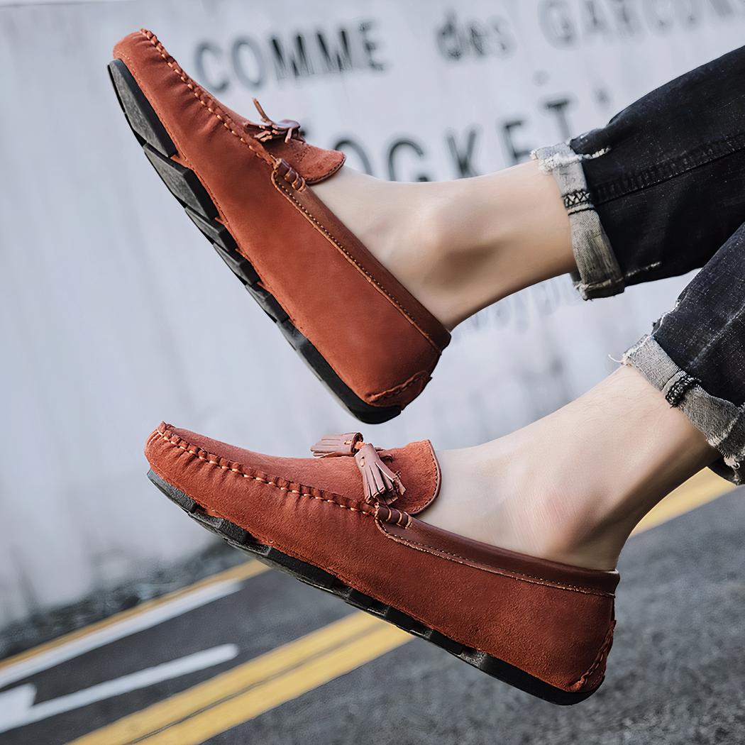 Mocassins respirants en daim véritable pour hommes