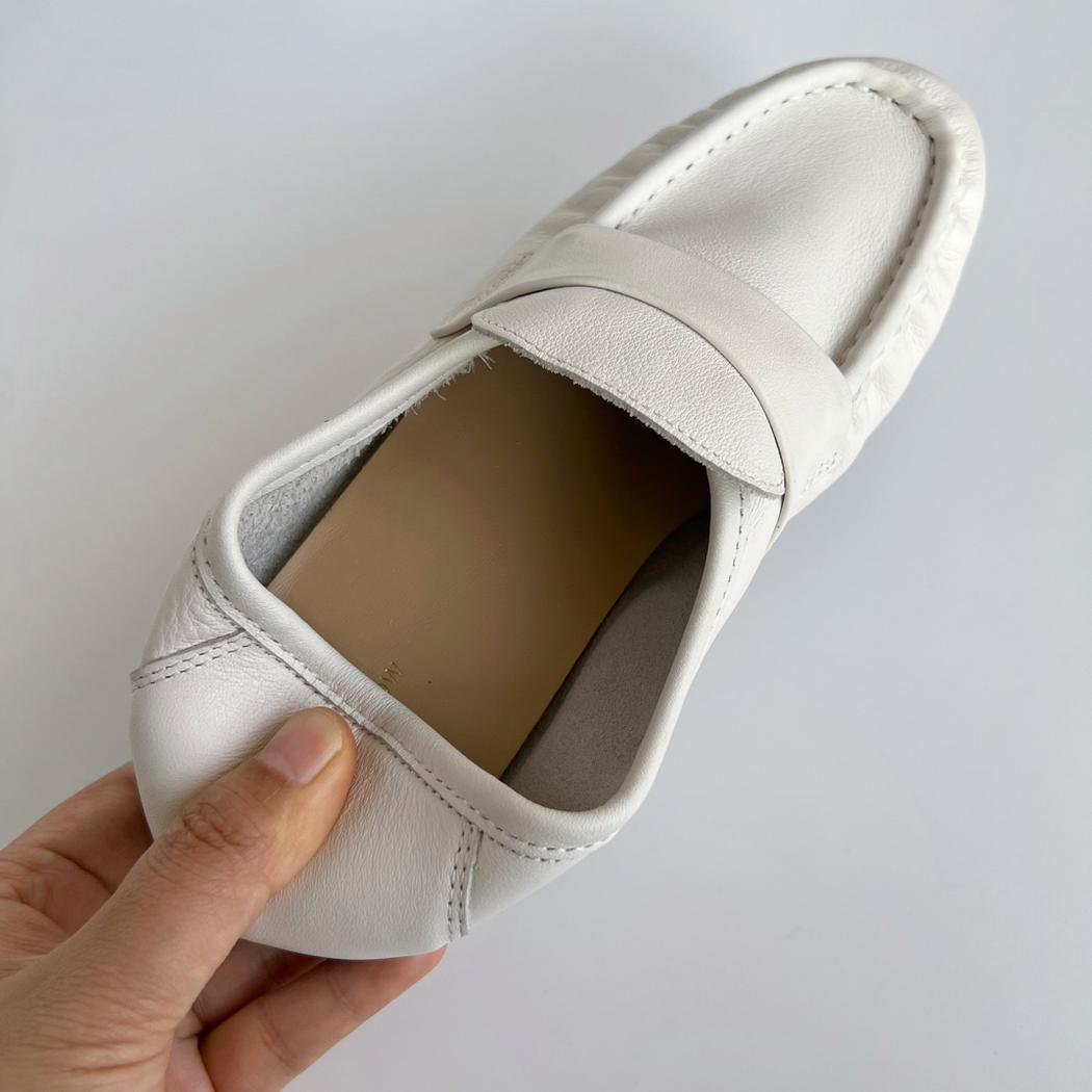 Mocassins rétro en cuir souple à talons carré pour femmes