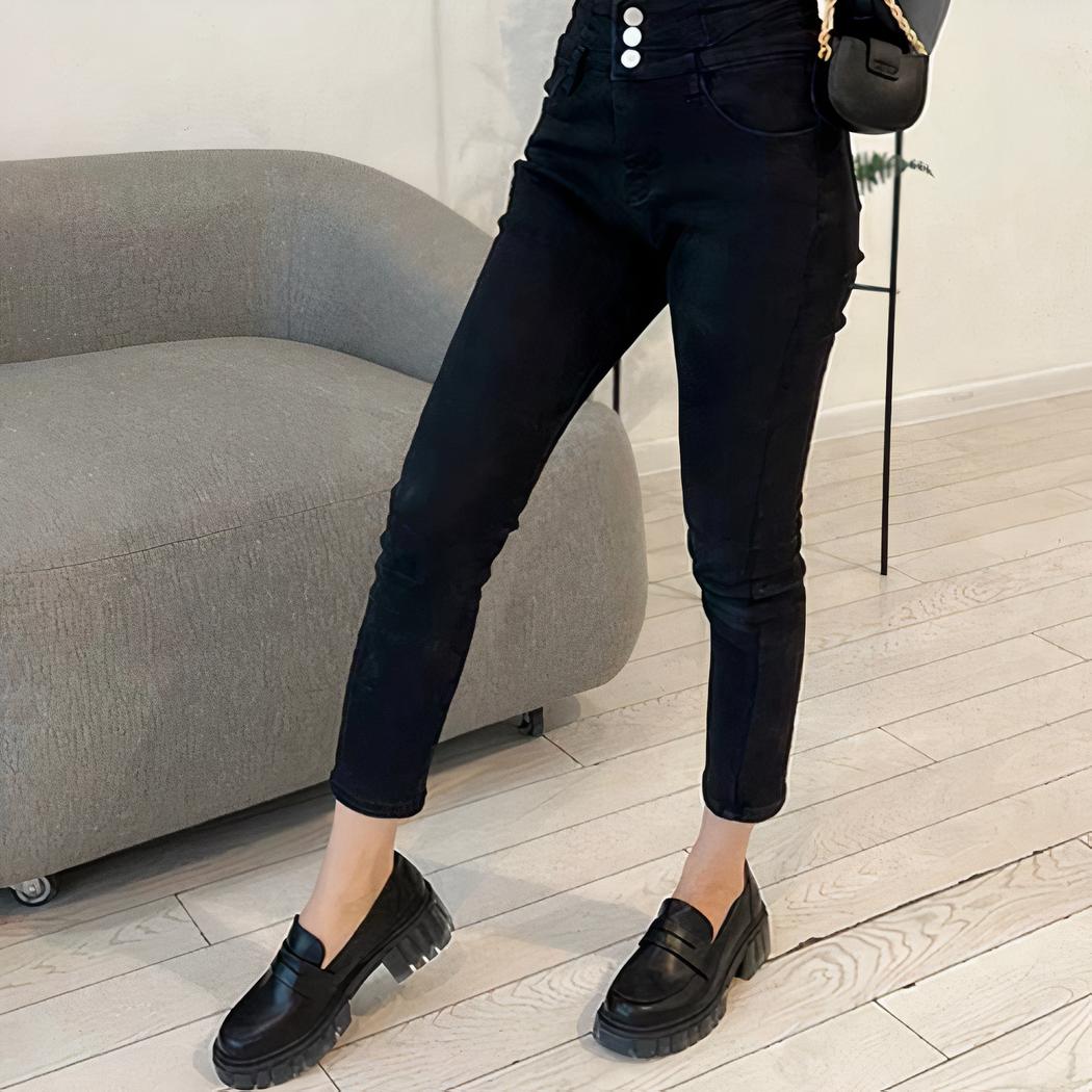 Mocassins simples à talons et semelle épaisse