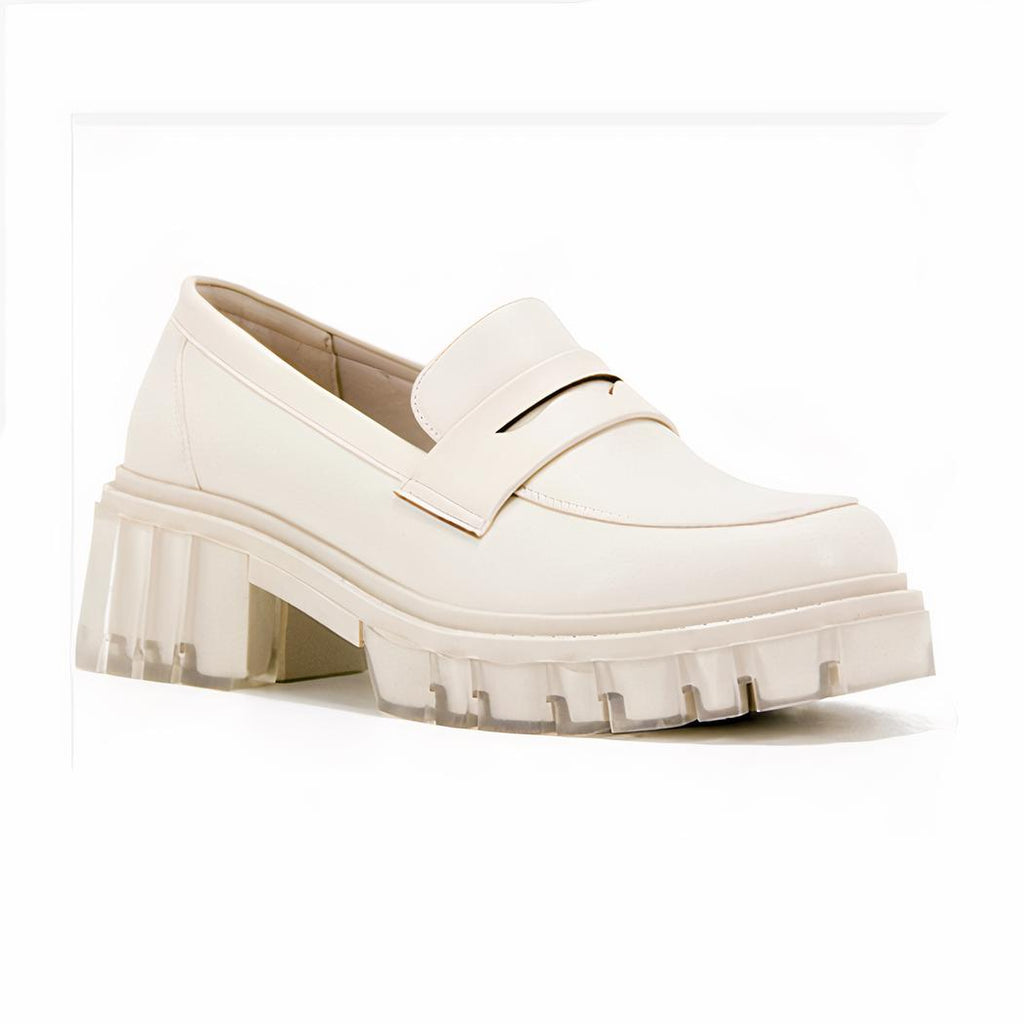 Mocassins simples à talons et semelle épaisse