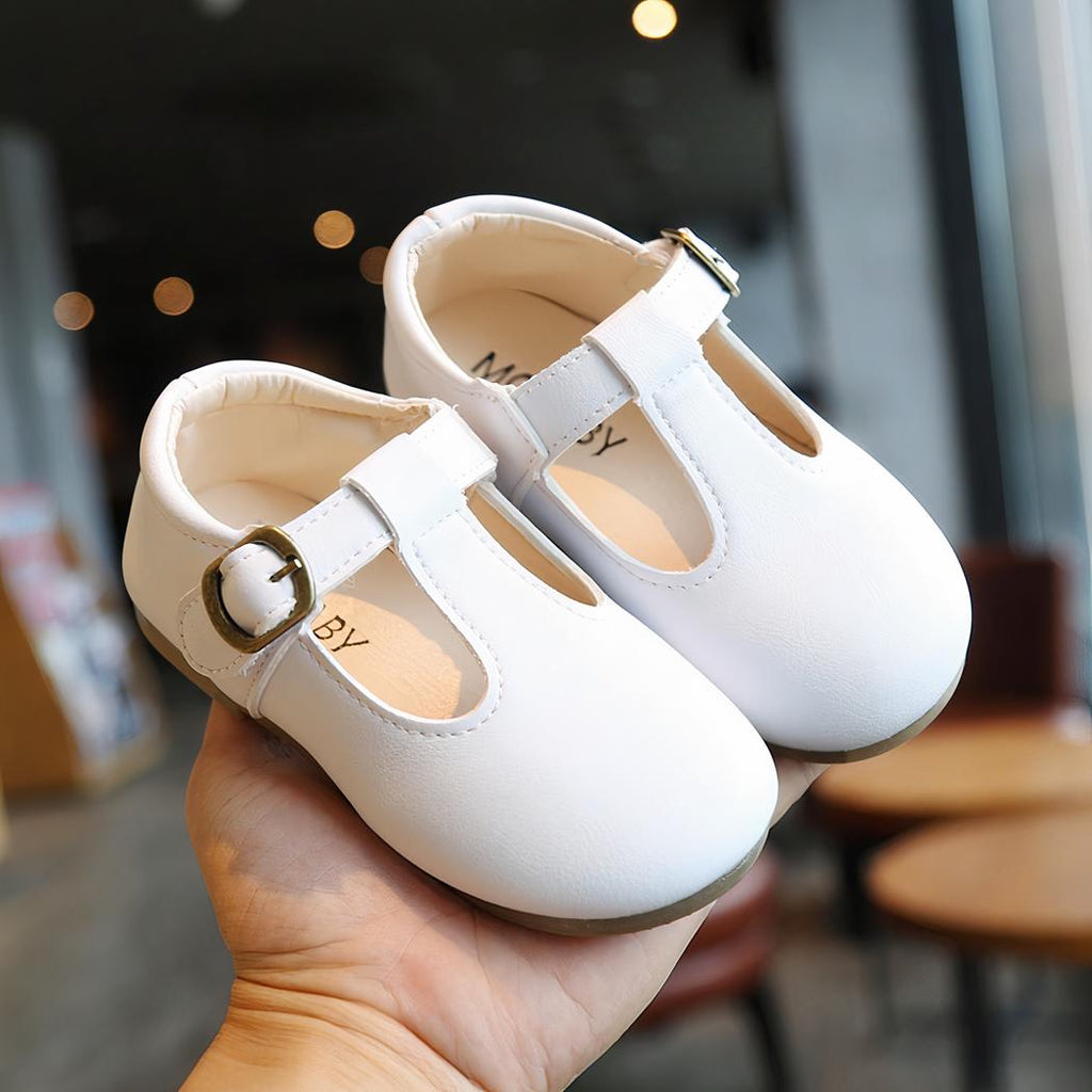 Mocassins solides en cuir pour fille