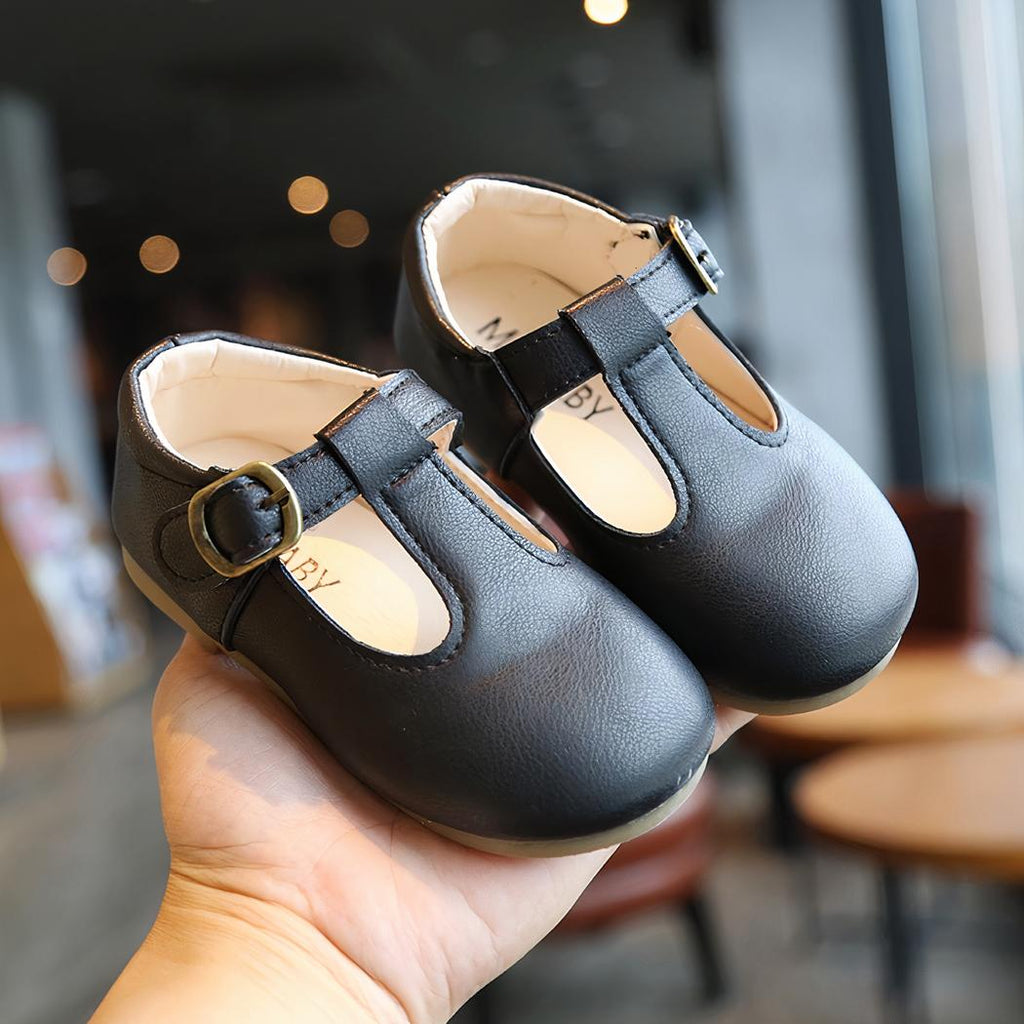 Mocassins solides en cuir pour fille