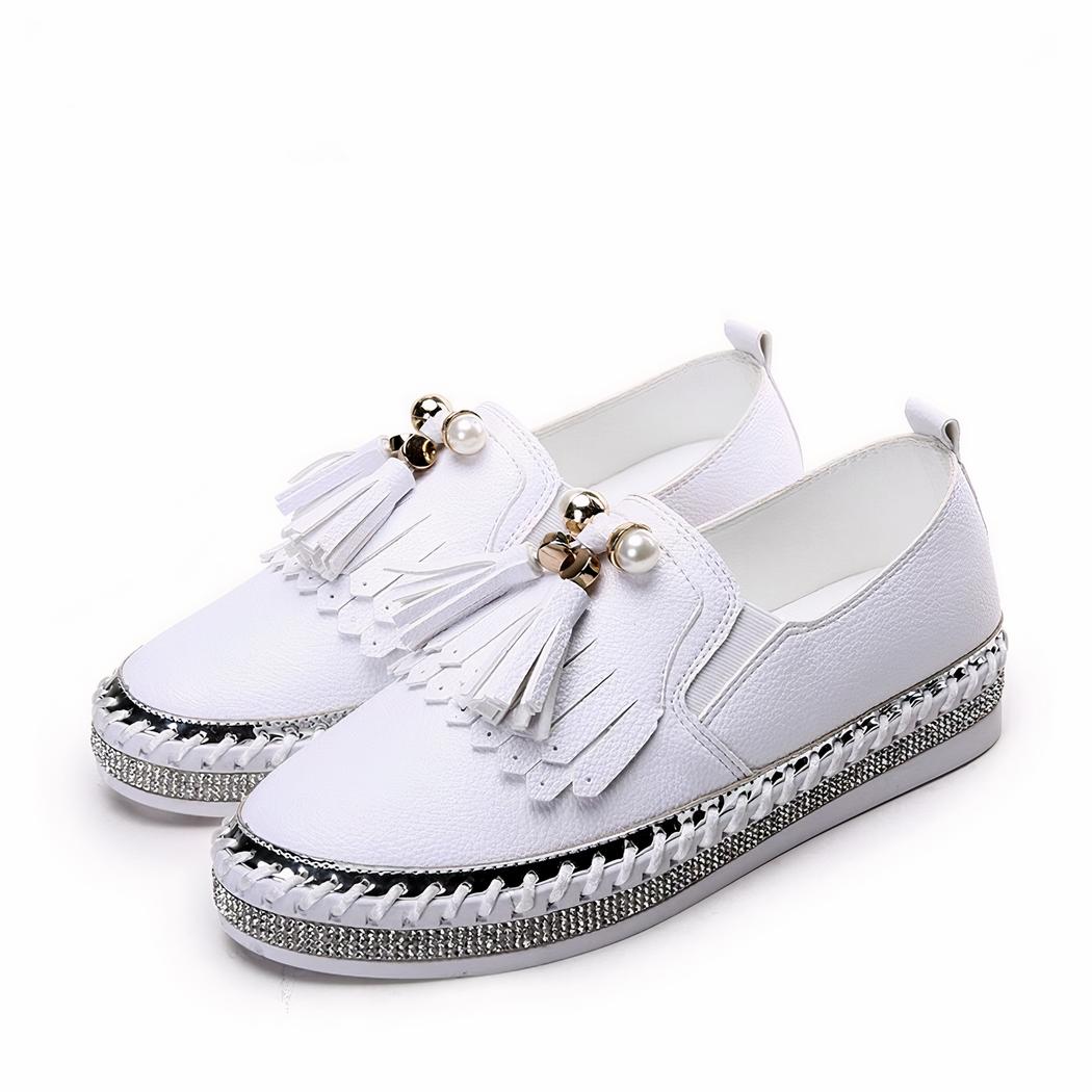 Mocassins souples à glands et détails tendances pour femme