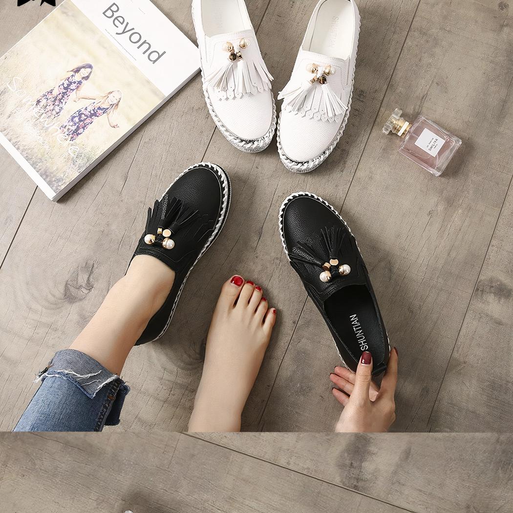 Mocassins souples à glands et détails tendances pour femme