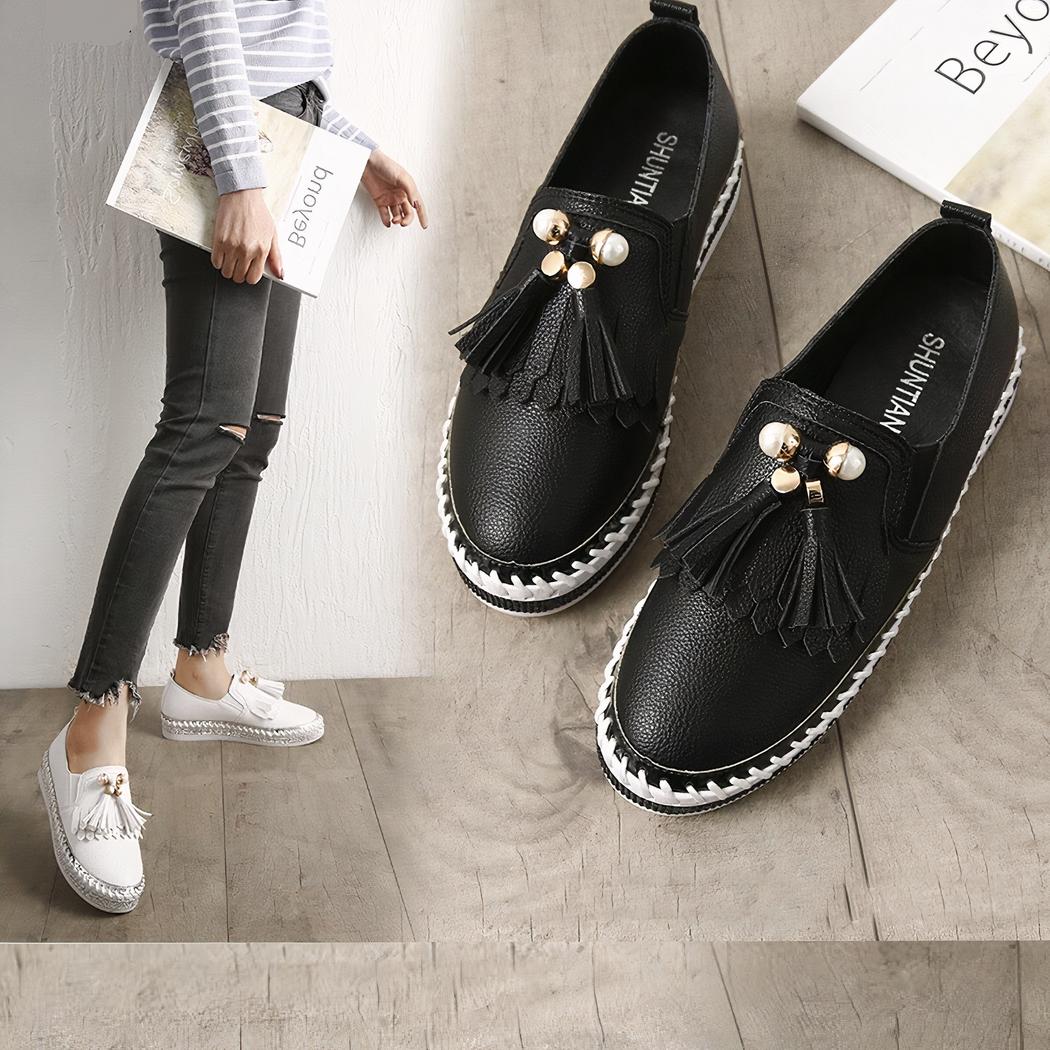 Mocassins souples à glands et détails tendances pour femme