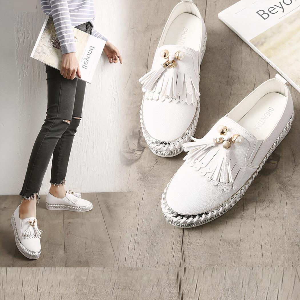 Mocassins souples à glands et détails tendances pour femme