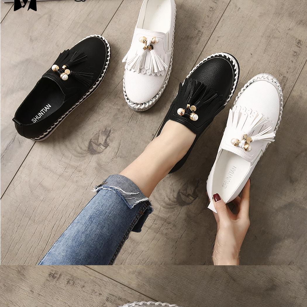 Mocassins souples à glands et détails tendances pour femme