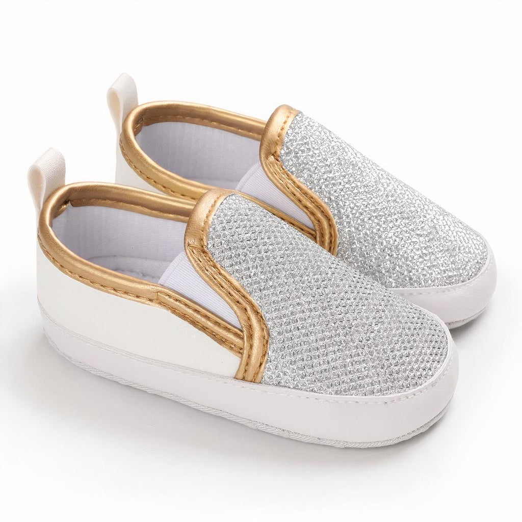 Mocassins souples à paillettes à enfiler pour bébé fille