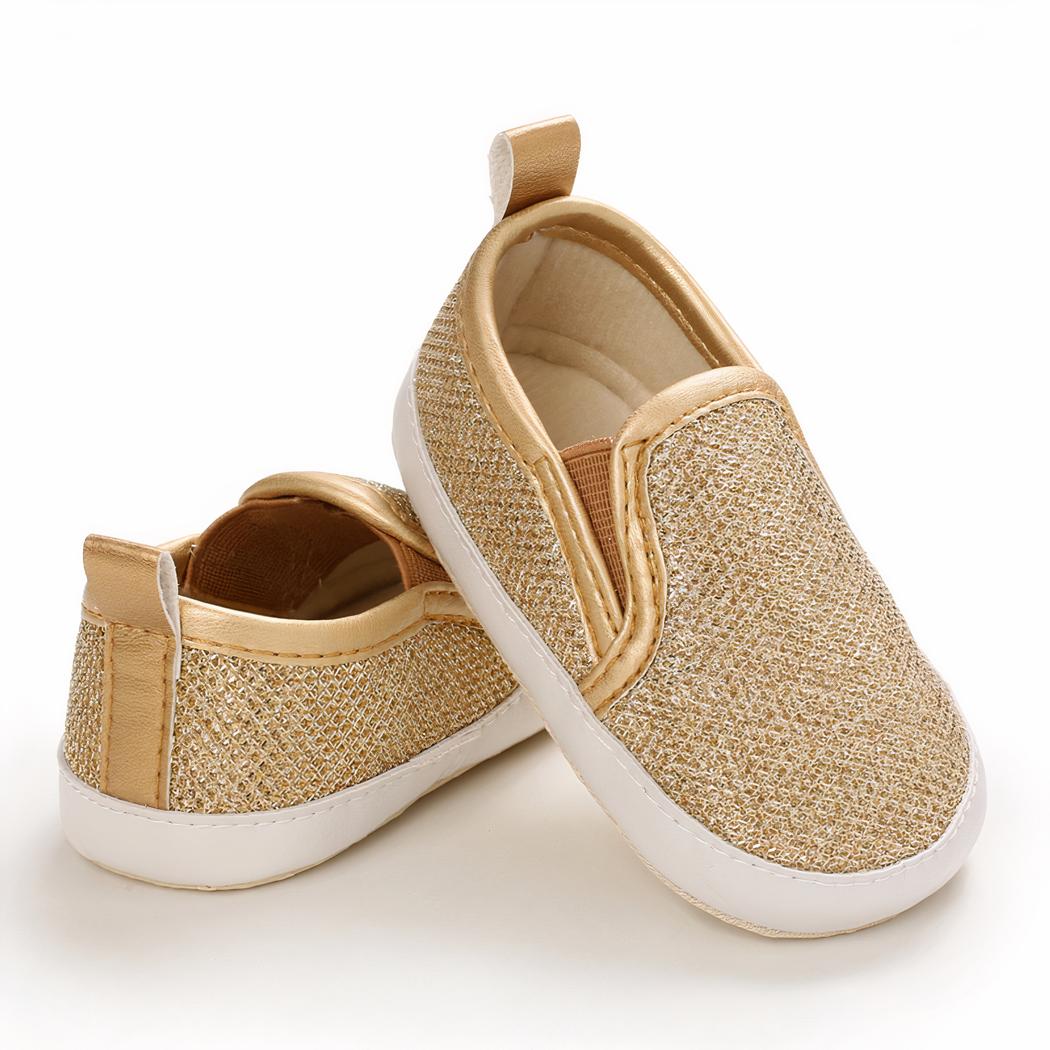 Mocassins souples à paillettes à enfiler pour bébé fille
