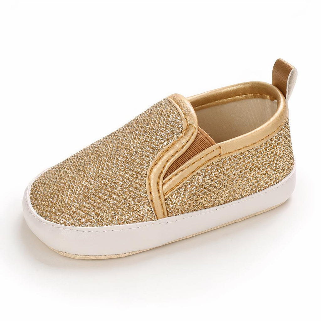 Mocassins souples à paillettes à enfiler pour bébé fille