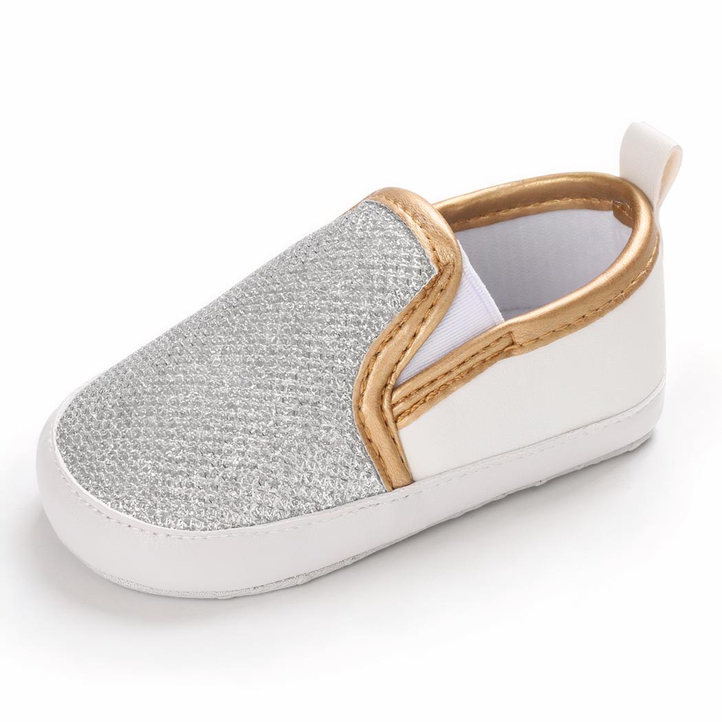 Mocassins souples à paillettes à enfiler pour bébé fille