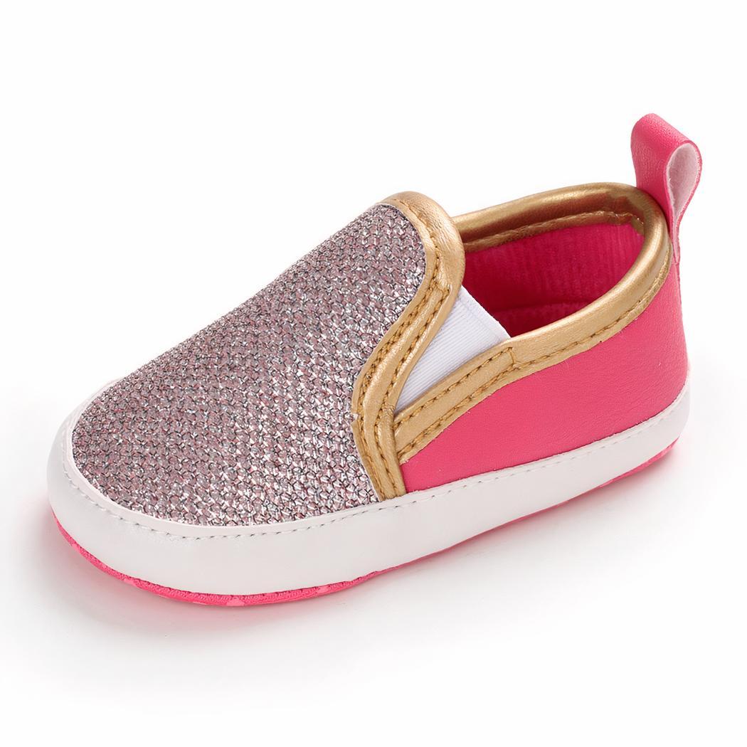 Mocassins souples à paillettes à enfiler pour bébé fille