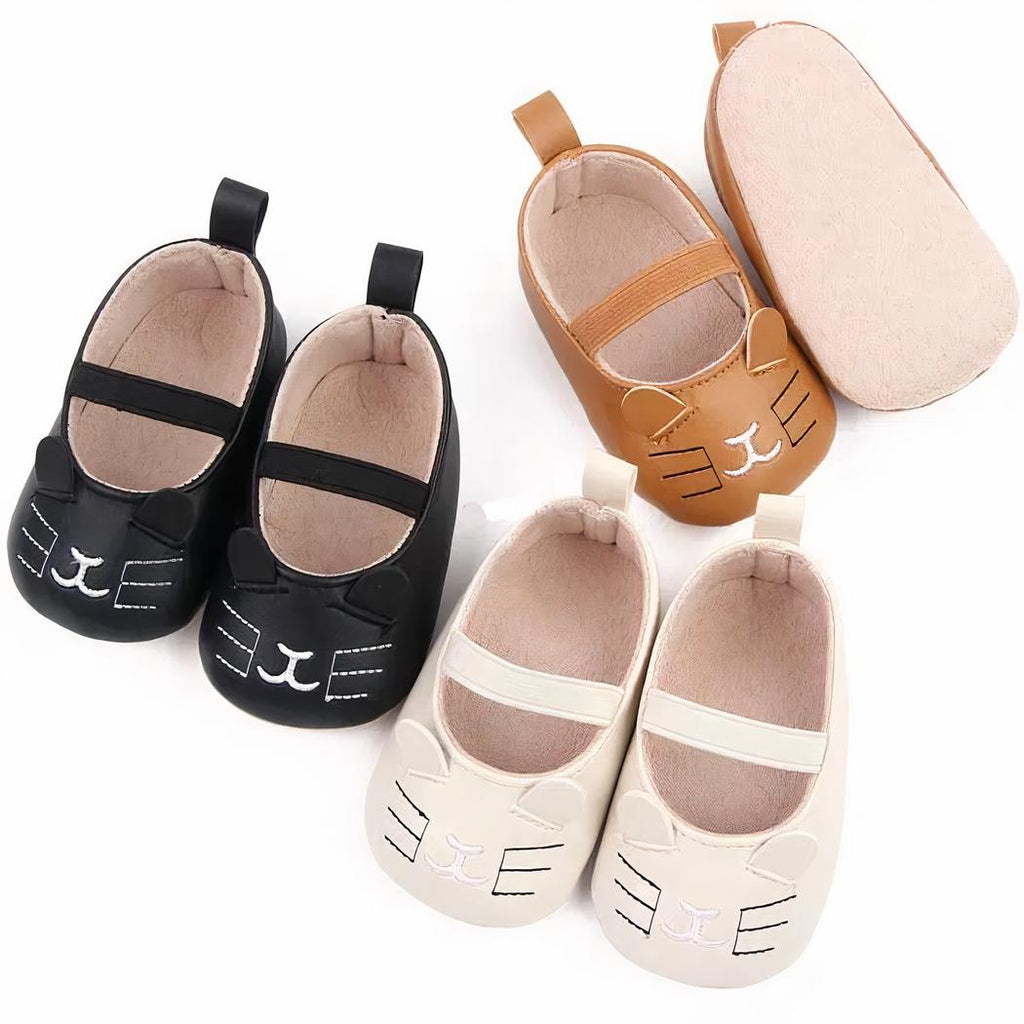 Mocassins souples avec motif chaton pour bébé fille