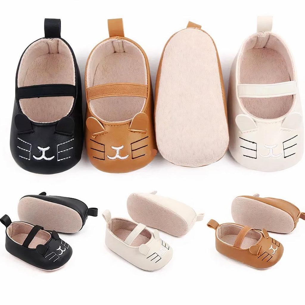 Mocassins souples avec motif chaton pour bébé fille