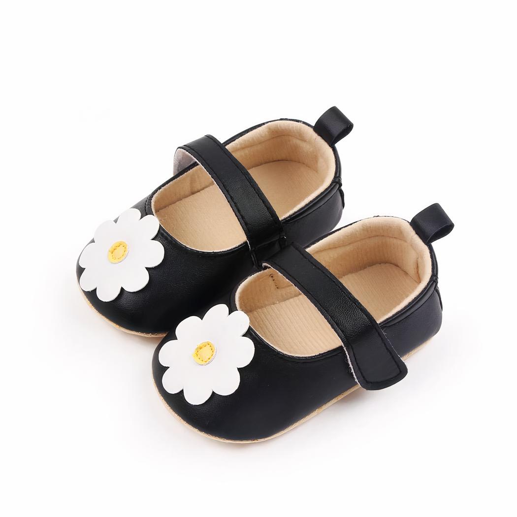 Mocassins souples avec motif fleur pour bébé fille