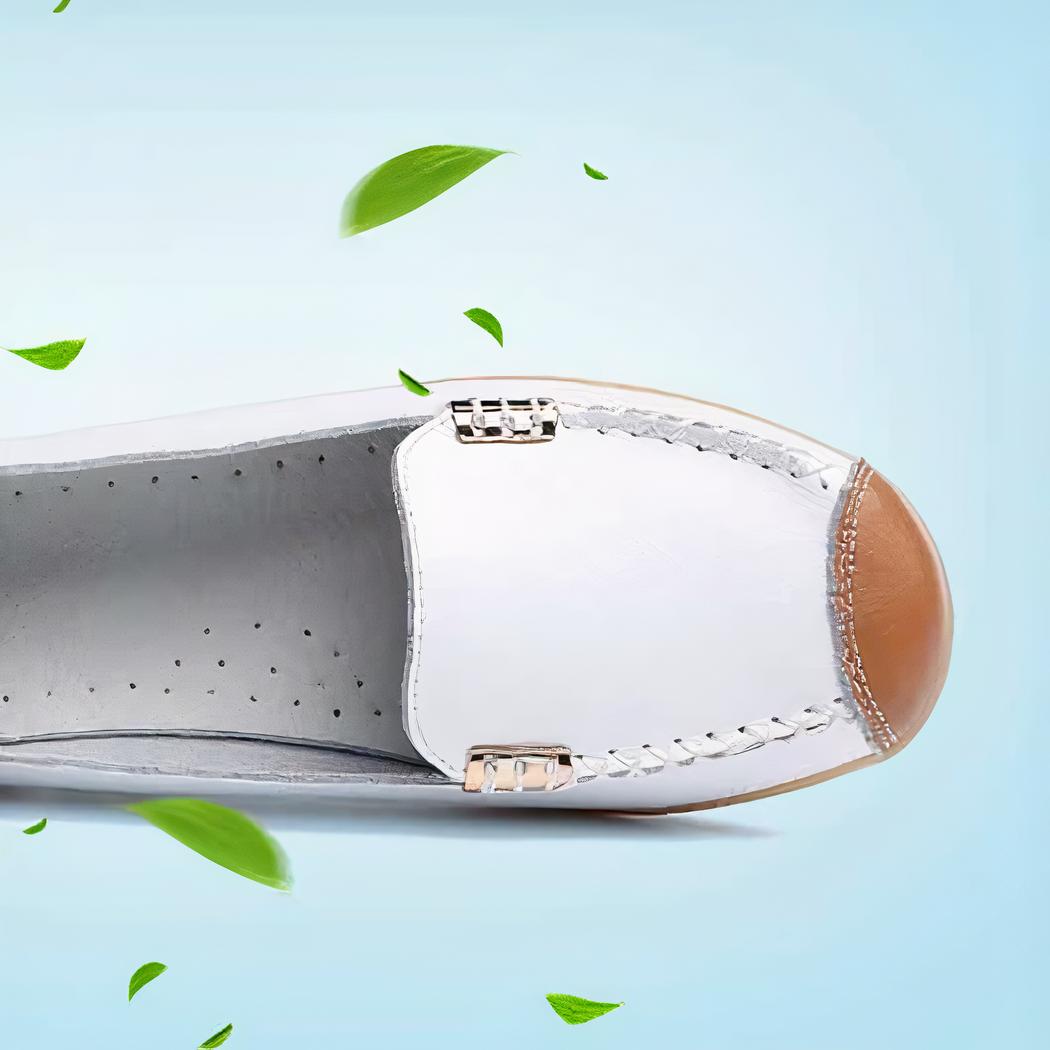Mocassins souples bicolores effet cuir