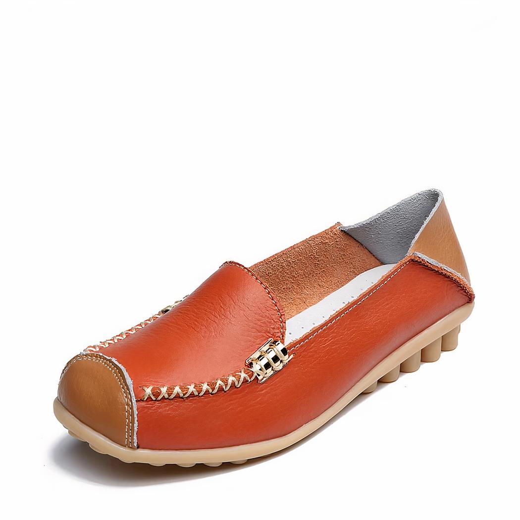 Mocassins souples bicolores effet cuir