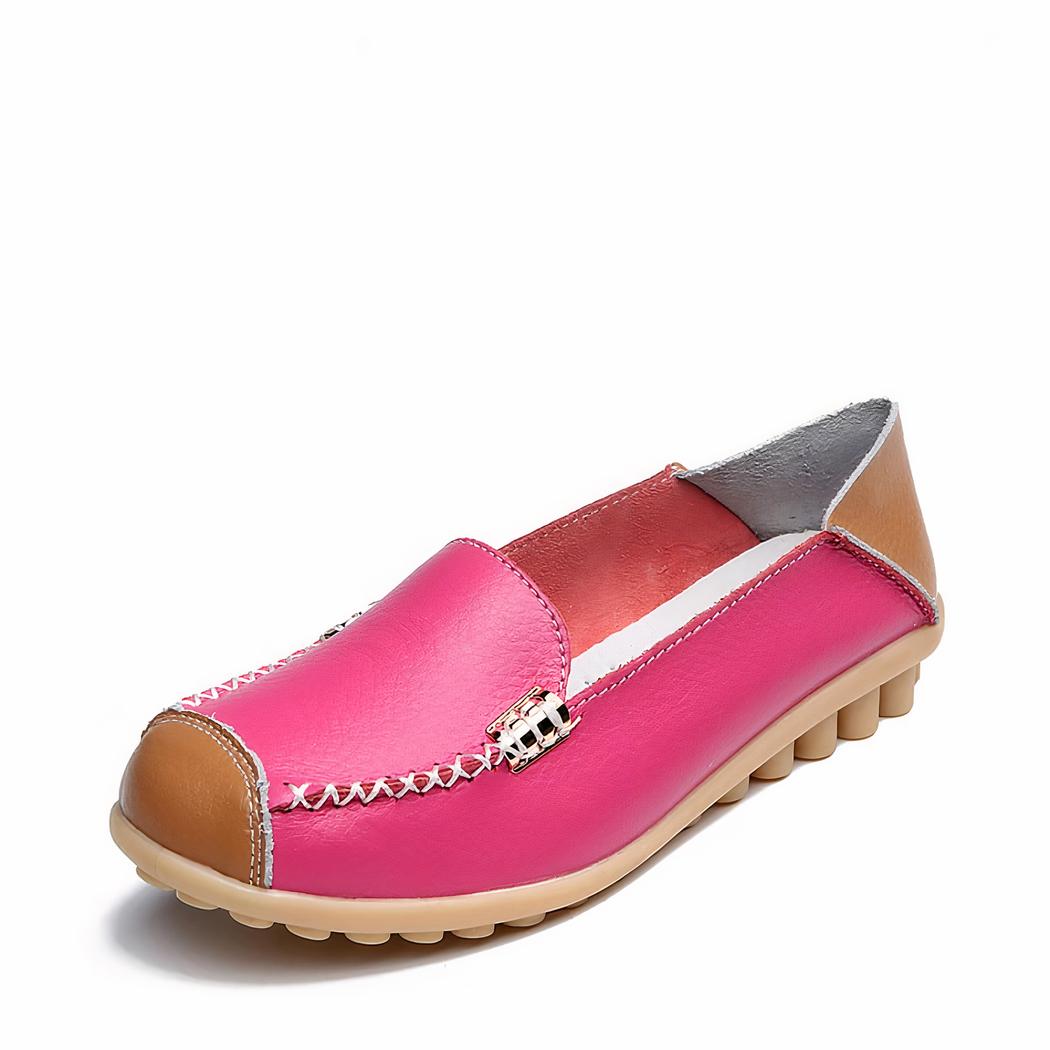 Mocassins souples bicolores effet cuir